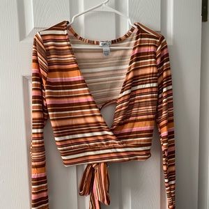3/$12 Striped cropped long sleeve